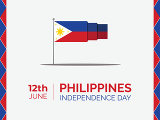 Banner for National independence day of the Philippines. Happy Independence Day Banner for Philippines 12th June. Vector Illustration