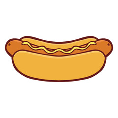 hot dog with mustard illustration