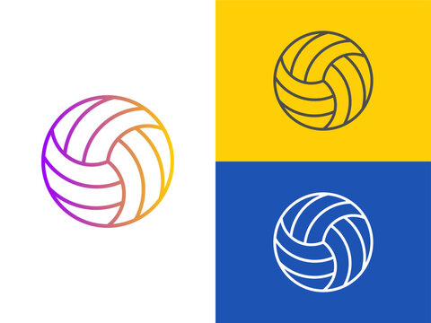 Trendy volleyball sport logo icon vector template