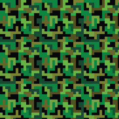 Pixelated military camouflage pattern texture. Professional seamless pixel summer camouflage for your production or design. 