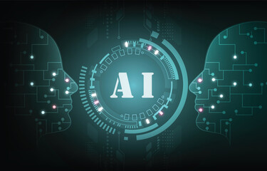 Technology vector background. artificial intelligence.computer network.human brain.