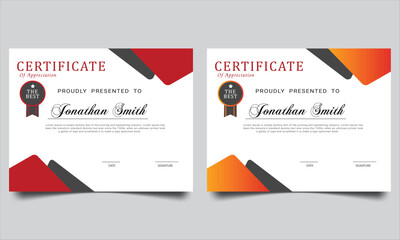 Certificate template. Diploma of modern design or gift certificate. Suit for business, education, online course, award, employee certificate and much more.