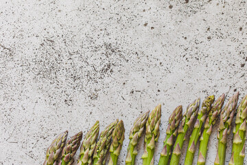 Fresh Asparagus. Green fresh raw asparagus on rustic wooden table