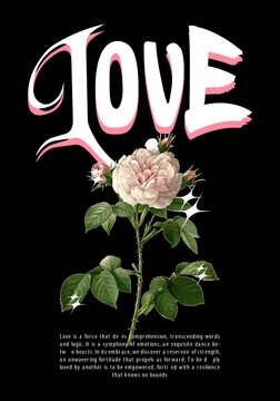  flower love graphic streetwear design for t shirt clothing