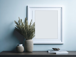 empty wooden frame mockup
