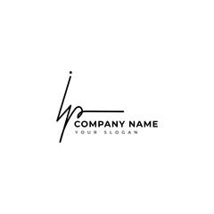 Ip Initial signature logo vector design