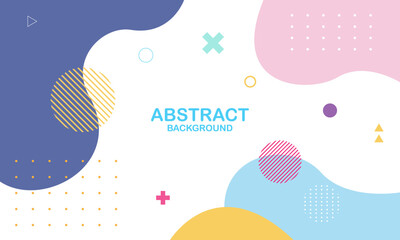 Abstract memphis background. Fluid shapes composition. Vector illustration