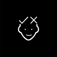 Socially conscious label icon isolated on black background  