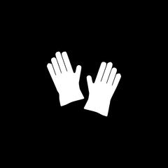 Hand drawn single doodle gloves  icon isolated on black background 