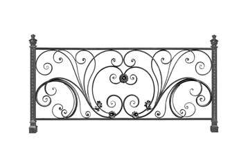 Wrought iron fence with cast parts