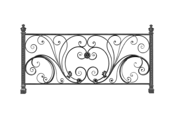 Wrought iron fence with cast parts