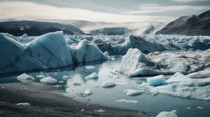 Deurstickers melting glaciers, global warming concept © Anastasia Shkut