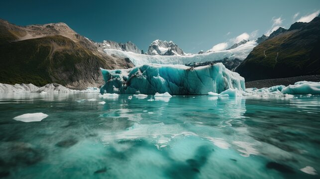 melting glaciers, global warming concept