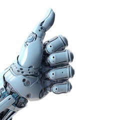 A robot hand giving thumbs up isolated on Transparent Background, Png Cutout, Generative Ai