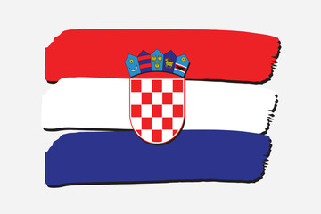Croatia Flag with colored hand drawn lines in Vector Format