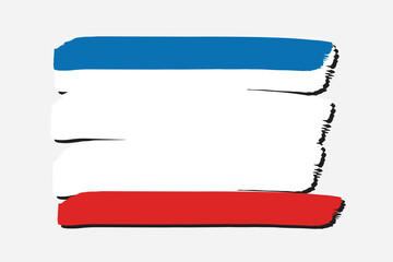 Crimea Flag with colored hand drawn lines in Vector Format