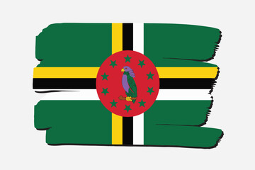 Dominica Flag with colored hand drawn lines in Vector Format