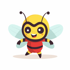 Superhero bee, sticker clipart for kids, simple and cute. vector art