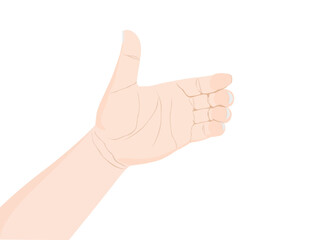 Male hands on a white background.