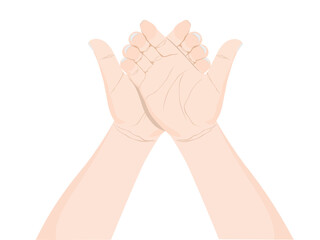 Male hands on a white background.