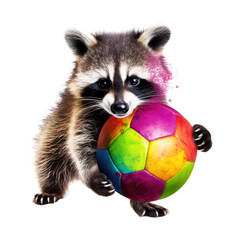 Obraz premium raccoon looking isolated on white