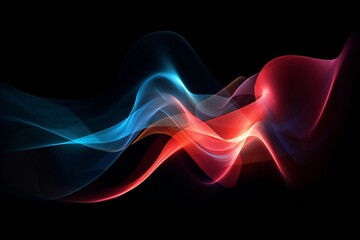 Light soft air wave background in red hot and cold blue