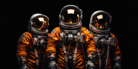 USA team astronauts in spacesuits. - obrazy, fototapety, plakaty