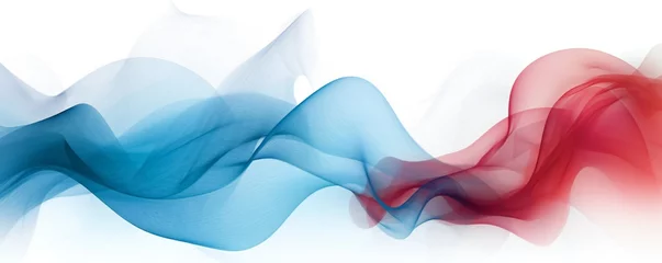 Fotobehang Fractale golven Light soft air wave background in red hot and cold blue