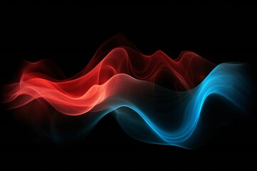 Fototapeta premium Light soft air wave background in red hot and cold blue