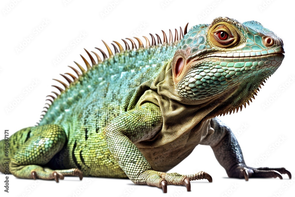 Poster lizard isolated on white background. generated by ai.