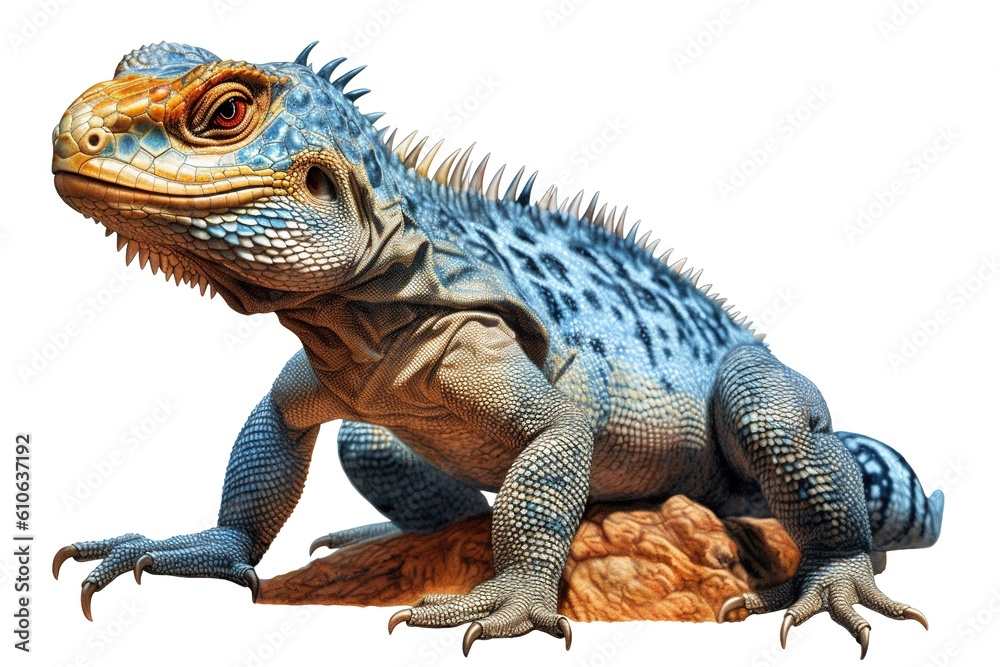 Poster lizard isolated on white background. generated by ai.
