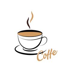 Logo work suitable for coffee theme, design ideas for coffee shop, coffee cup illustration