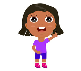 little girl boy rejoice hello welcome goodbye raise hands greet education kindergarten primary school concept