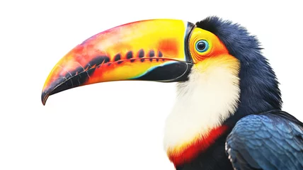Foto op Aluminium A beautiful exotic toucan bird with a large keeled beak, Ramphastos sulfuratus © HelgaQ