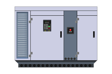 Diesel generator. Generator set. Vector graphics.