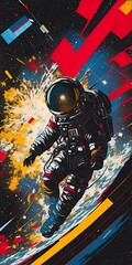 Astronaut in a space background, generative AI