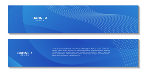Obraz premium set of banners abstract blue wave background for business