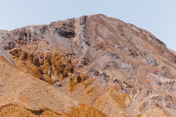Mountainous and dry landscape, warm