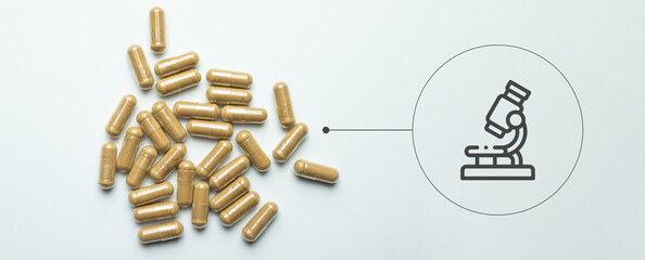 Drug research, the concept of safety of supplements in capsules, quality control of pharmaceutical companies
