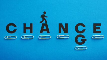 Fototapeta Changing the word Change into Chance in the conceptual image obraz