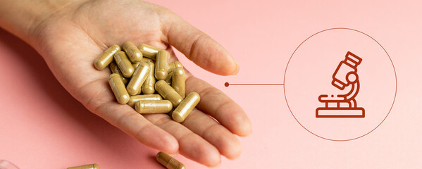Drug research, the concept of safety of supplements in capsules, quality control of pharmaceutical...
