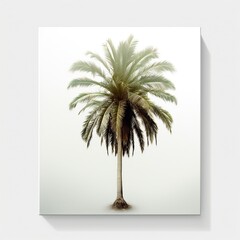 Tropical palm tree on white background Generative AI