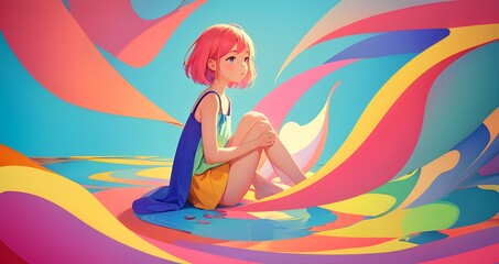 Obraz na płótnie Canvas Anime girl Generative AI