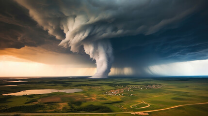 Photo a mesmerizing sight of a tornado  - obrazy, fototapety, plakaty
