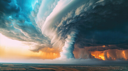 Photo a mesmerizing sight of a tornado 