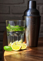 Summer drinks with lime and mint