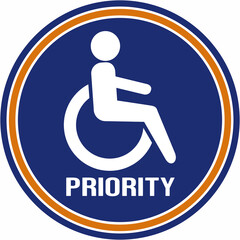 A sign that means : place priority for physically handicapped. Priority for disabled. 