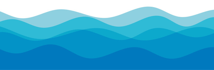 Waves - Background - Blue - Vector