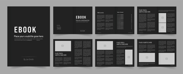 eBook Template and 12 Pages eBook Layout 