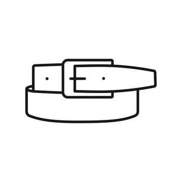 recommend clip art: Trouser belt outline icon. Belt buckle.
